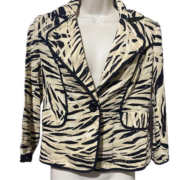 NWT Brandon Thomas Animal print leopard blazer jacket women size S - Picture 1 of 7